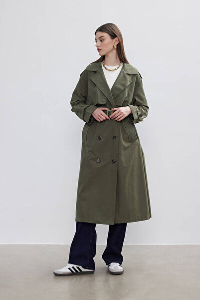 BE BLUE HAKİ ÇİFT RÜZGARLIKLI TRENÇKOT