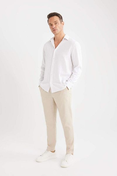 DeFacto Summer Jogger Linen Straight Leg Trousers D7542Ax25Sp