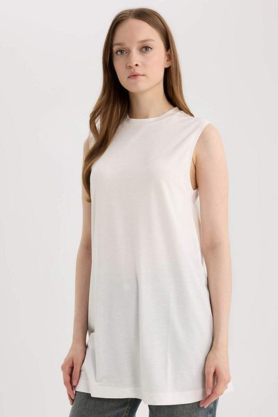 DeFacto Regular Fit Crew Neck Basic Plain Sleeveless Hijab T-Shirt A8352Ax25Sp