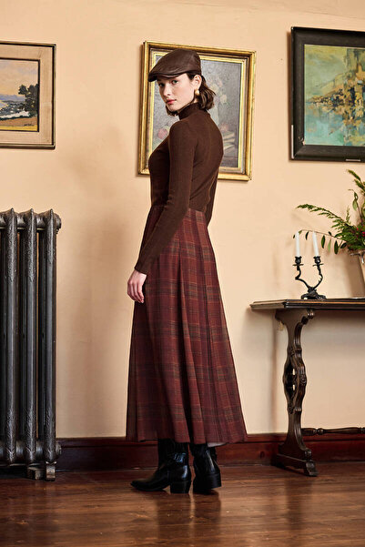 BE BLUE Ekose Chiffon Skirt