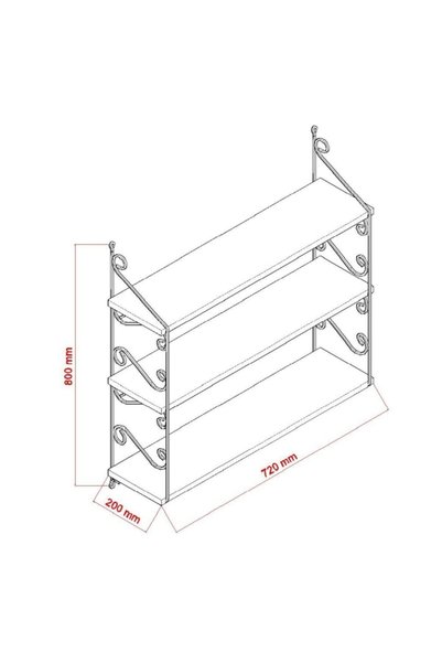DECORMET Seramoni Raf Seti 3 Raflı 200*720 Safir Meşe - Mal