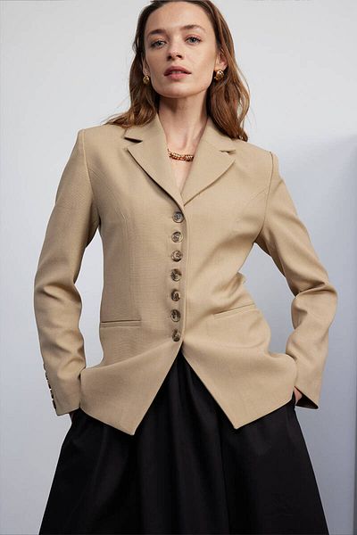 BE BLUE Design de blazer cu mai mulți nasturi de nisip