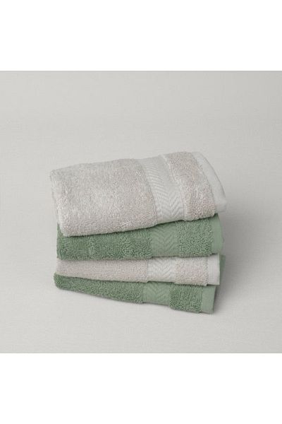 Linens مجموعة فيتا مكونة من 4 مناشف قطنية مقاس 33x33 سم كاكي/رمادي
