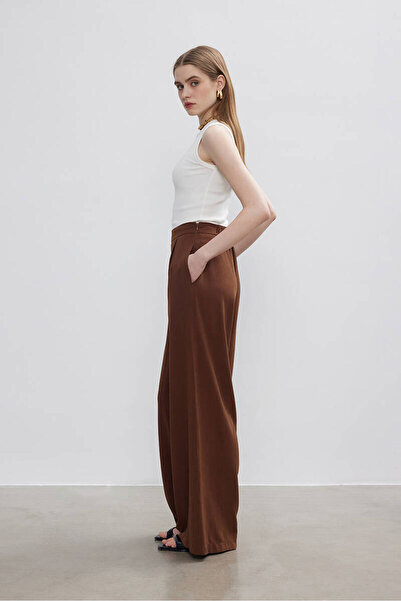 BE BLUE BROWN WIDE LEG PANTS