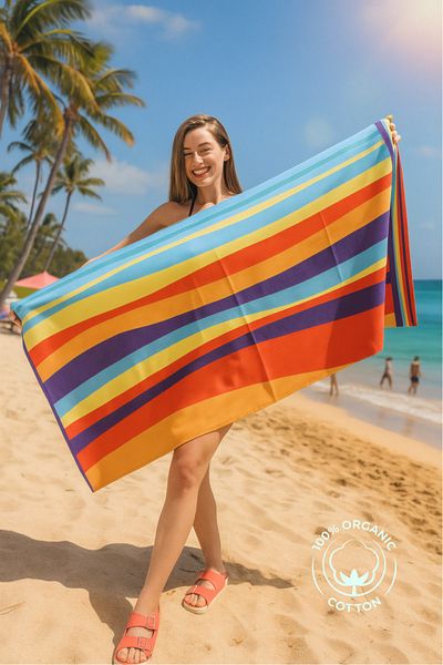 XJIM 100% Cotton 75X150 cm Beach Towel Lightweight Soft Large Size Bath Sea Towel