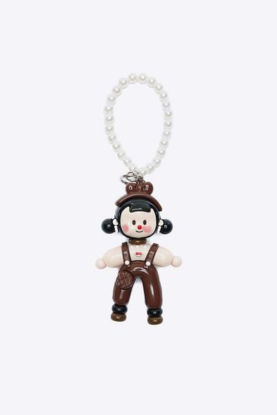 Shule Bags Lolita Key Pearl Bag Charm Καφέ