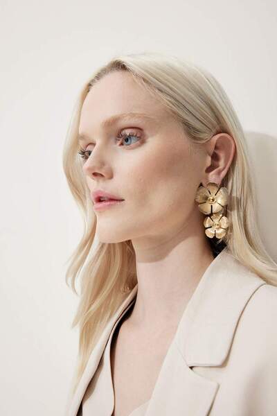 DeFacto Women's Floral Gold Earrings E8043Axns