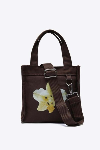 Shule Bags Salva Mini Patterned Canvas Crossbody Bag Brown