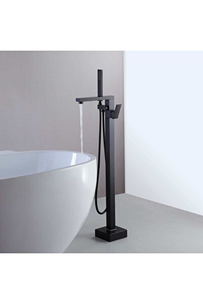 CasaVie Baterie freestanding cu cadru patrat, finisaj negru mat, cod 1325