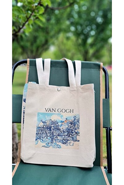 Luvili Van Gogh Canvas Tote Bag with Snap Fasteners Premium Series | Van Gogh