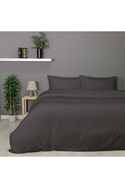 Taç Plain Viskoz Çift Kişilik Nevresim Takımı Gri