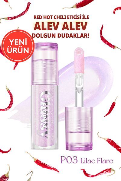 PERIPERA Lilac Glitter Lip Plumping Gloss Ink Glasting Lip Gloss (P03 Lilac Flare)