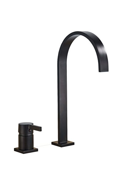 CasaVie Baterie lavoar cu montare pe blat, cu monocomanda, negru mat, cod 1289