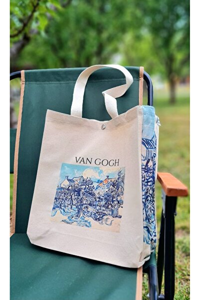 Luvili Van Gogh Canvas Tote Bag with Snap Fasteners Premium Series | Van Gogh