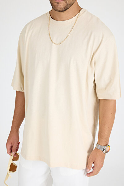 gothamvibes Ανδρικό Timeless Oversize Κρεμ T-Shirt
