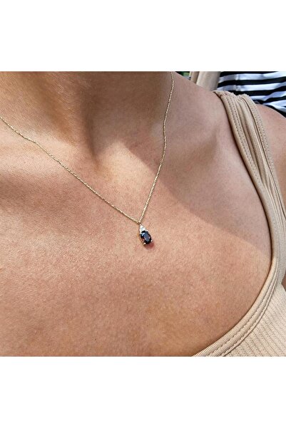 FasekGold Gümüş Kolye - 1.10 CT Brown (Smoky) Taşlı Minimal Tasarım Tarz 925 ...