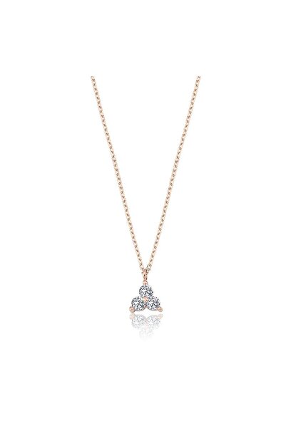 FasekGold Gümüş Kolye - Üç Mini Taşlı 925 Ayar Gümüş Kolye