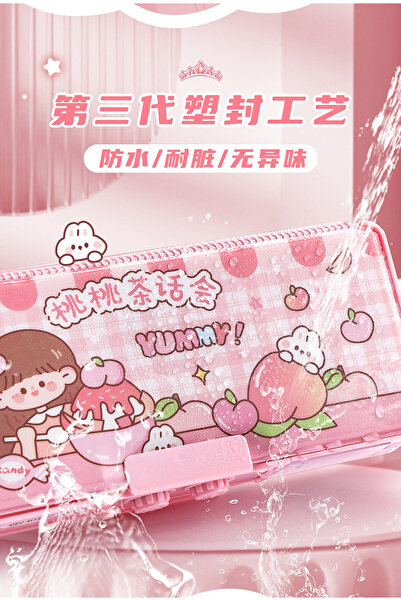 Leipae Çok Fonksiyonlu Kilitli Çift Katmanlı Büyük Kapasiteli Mekanizmalı Kalem Kutusu