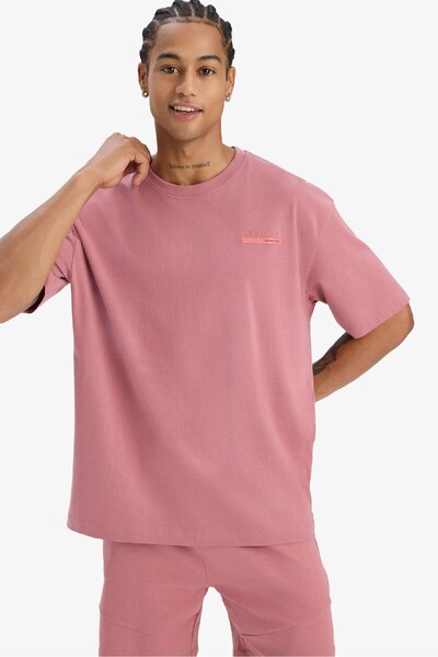 DeFacto DeFactoFit Oversize Φαρδιά Εφαρμογή Ποδηλατική λαιμόκοψη με στάμπα αθλητική κοντομάνικη μπλούζα E2582AX25SM