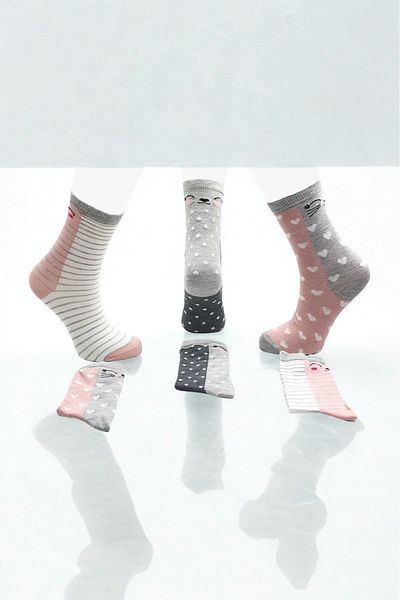 KARDEŞLER ÇORAP Șosete cu modele multicolore pentru copii, pachet de 3
