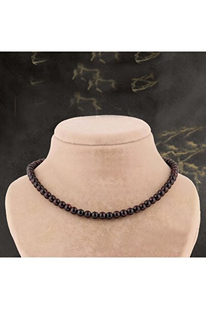 OSMANLI DEĞERLİ TAŞ Sertifikalı Lal Doğal Taş Kolye - 6mm Kahverengi