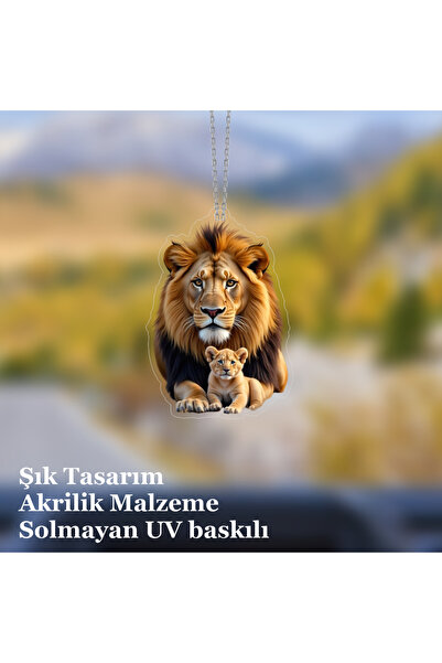 Prtp-Prototip Elektronik & Hobi Araba Ayna Süsü Aslan, Pleksi Malzeme, UV Bas...