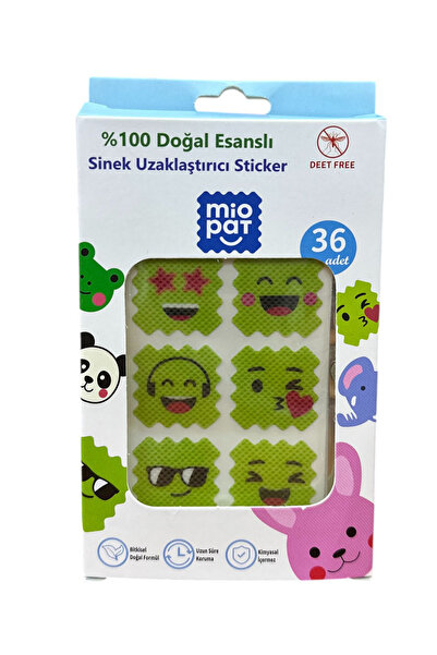 miopat Sinek Kovucu Sticker %100 Doğal Bitkisel Uçucu Yağlı Sevimli Emojiler