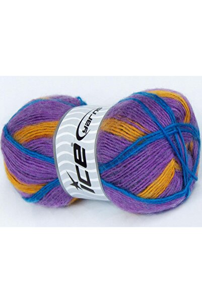 Ice yarns مجموعة من 4 × 100 جرام من خيوط الجليد MADONNA (40% صوف 30% موهير) خ...
