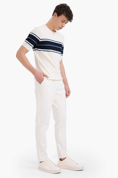 DeFacto Jogger Pants Stretchy Basic Flat Waist Lace-Up Pockets Straight Leg C6022Ax25Sp