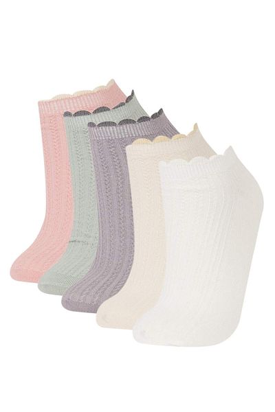 DeFacto 5-teilige Baumwoll-Booties-Socken für Damen E2119AXNS