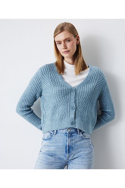 MISS IPEKYOL Gerippte Strickjacke