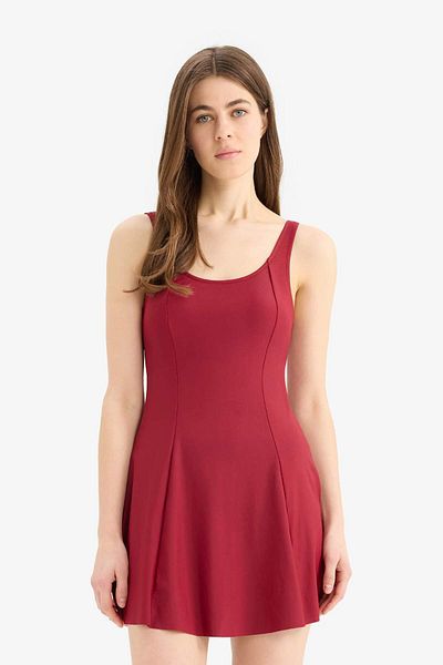DeFacto Regular Fit Skirted Swimsuit-Fall in Love X7909Az25Sm