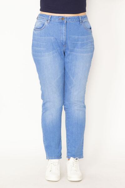 Şans Γυναικείο τζιν Blue Wash Effect Plus Size 65n31281