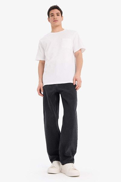 DeFacto Wide Fit Baggy Fit Jean Washed Trousers Tyc12E26Dd4Bfb5991Ab67209