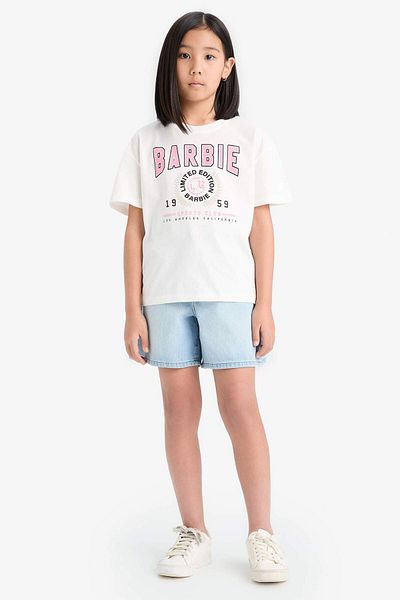 DeFacto Тениска с къс ръкав и кръгло деколте Barbie за момичета E2630A825SM