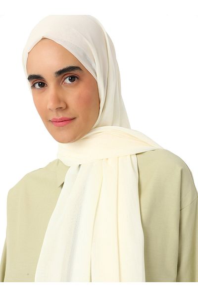 Tuva Şal شال جانجان بطبقة مزدوجة - كريمي