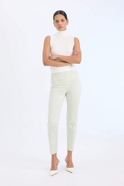 DeFacto Sigaret Satin Fabric Trousers Normal Waist Straight Leg J8743Az-Vision
