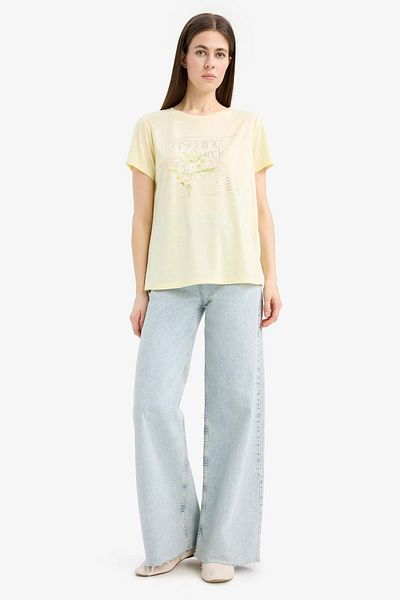 DeFacto Regular Fit Crew Neck Printed Short Sleeve T-Shirt E6198Ax25Sm