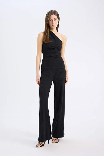 DeFacto Slim Fit Slim Fit Ribbed Camisole Basic Straight Trousers E5783Ax25Sp