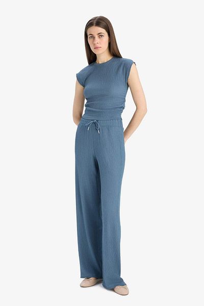DeFacto Straight Fit Pocketed Wrinkle Pants E3408Ax25Sp