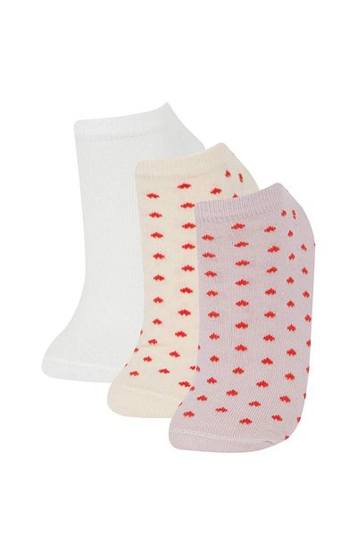 DeFacto Damen-Socken mit Herz-Motiv, 3-teilig, Baumwolle, E2133AXNS