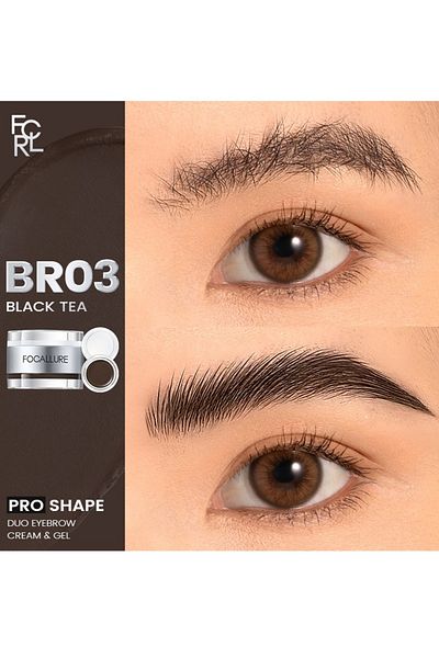 Focallure Eyebrow Cream & Setting Gel 3D Pro-shape #BR03