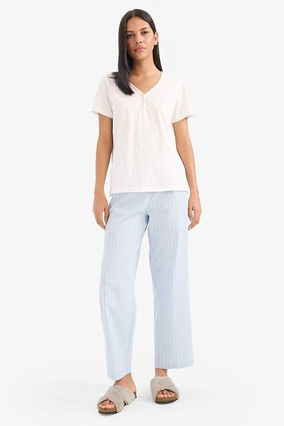 DeFacto Pantaloni de pijama lungi din poplin - Fall in Love E7653AX25SP