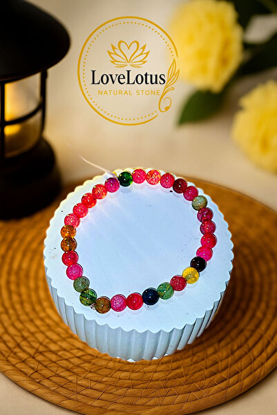 LOVELOTUS سوار من العقيق الطبيعي (يتم امتصاص الطاقة السالبة، ويقاوم الإجهاد)