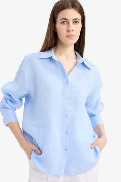 DeFacto Cămașă cu mânecă lungă, 100% in, oversize, cu croiala largă Z6638AZ25SP