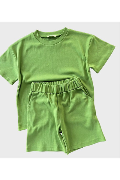 VEKSORA T-Shirt ve Short Takım Yeşil (1-9 Yaş)