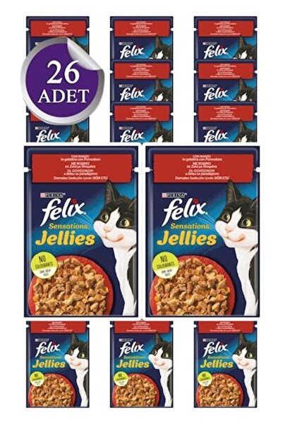 FELIX Adult 85 Gr Domates Soslu Sığır Yaş Mama 26 adet