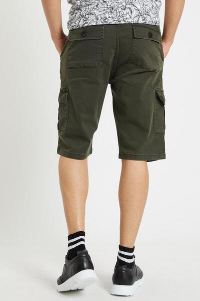 Domoda Slim Fit Bez džínoviny Boční kapsy Pružná tkanina Pánské šortky Jean Cargo