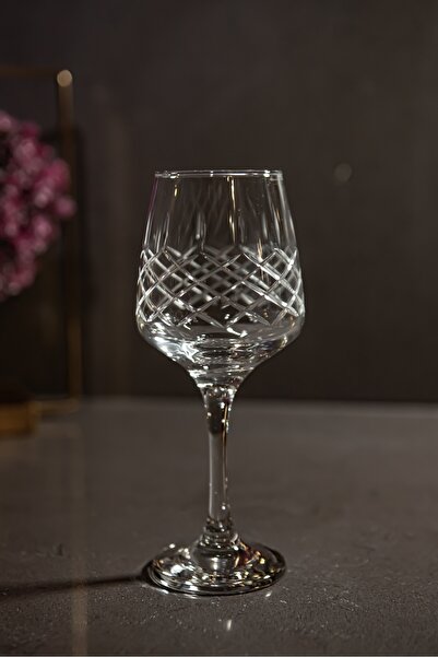 sudeka 61 Parça 12 Kişilik Kareçubuk El Dekor Kristal Kesme Cam Su Takımı