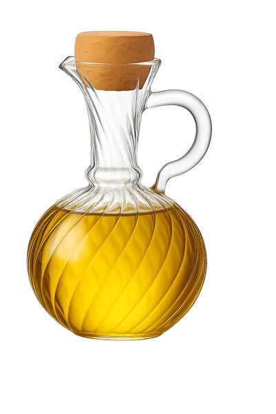 Elista وعاء زيت زجاج بوروسيليكات وعاء خل 1000 سم مكعب مع غطاء من الفلين